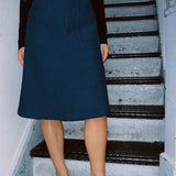 CLOAK & DAGGER MAUDE COTTON CORDUROY + NAVY RICKRACK SKIRT