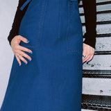 CLOAK & DAGGER MAUDE COTTON CORDUROY + NAVY RICKRACK SKIRT