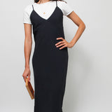 CLOAK & DAGGER BIAS SLIP MIDI DRESS