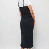 CLOAK & DAGGER BIAS SLIP MIDI DRESS