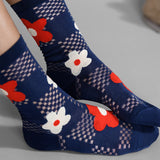 HANSEL FROM BASEL JILLIAN COBALT BLUE CREW SOCK