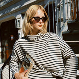 MIA STRIPED KNIT TURTLENECK