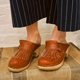 VINTAGE LEATHER CLOGS, 37