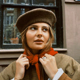 HANSEL FROM BASEL CASHMERE TRIANGLE SCARF, RED O/S