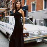 VINTAGE 70s BLACK DISCO DRESS