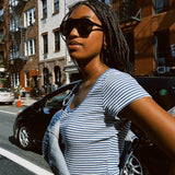 STRIPE SCOOP RIBSY TEE