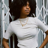 ADRIENNE STRIPE BOATNECK TOP