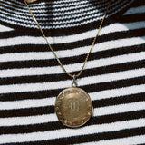 VINTAGE LARGE INITIAL CIRCLE LOCKET NECKLACE