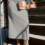 FARROW STRIPED MIDI SKIRT