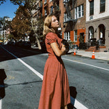 AMELIA GINGHAM MIDI DRESS
