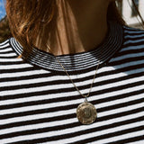 VINTAGE LARGE INITIAL CIRCLE LOCKET NECKLACE