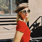 BORDEAUX RED T-SHIRT