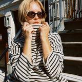 MIA STRIPED KNIT TURTLENECK