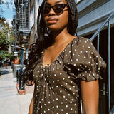 LESLIE POLKA DOT MIDI DRESS