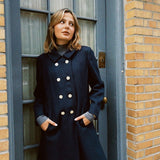 VINTAGE NAVY COLLARED COAT