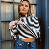 SAGE STRIPED TURTLENECK