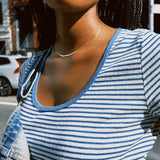 STRIPE SCOOP RIBSY TEE