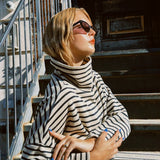 MIA STRIPED KNIT TURTLENECK