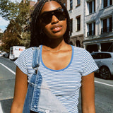 STRIPE SCOOP RIBSY TEE