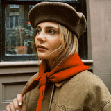 HANSEL FROM BASEL CASHMERE TRIANGLE SCARF, RED O/S