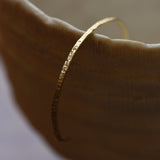 HAMMERED THIN BRASS CUFF