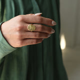 HAMMERED BRASS SIGNET RING