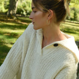 LONG HAMMERED STUD EARRINGS