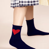 HANSEL FROM BASEL LOVE CASHMERE CREW SOCK, NAVY