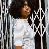 ADRIENNE STRIPE BOATNECK TOP