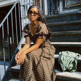 LESLIE POLKA DOT MIDI DRESS