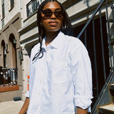 THE GREAT. CROPPED OXFORD SHIRT