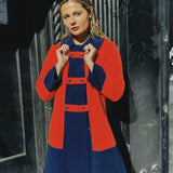 VINTAGE 60'S BRIGHT RED & BLUE MOD COAT