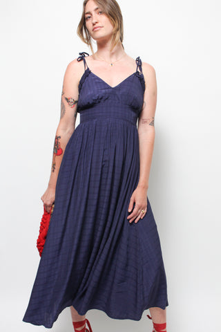 RIVIERA CHECKERED MIDI DRESS