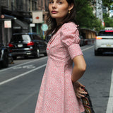VINTAGE RED FLORAL MINI DRESS
