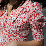 VINTAGE RED FLORAL MINI DRESS
