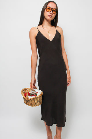 CLOAK & DAGGER BIAS SLIP MIDI DRESS