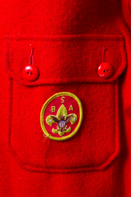 VINTAGE BRIGHT RED "BSA" PATCH HUNTING JACKET
