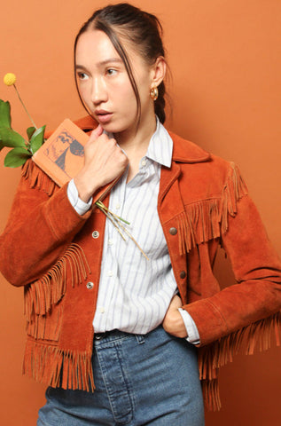VINTAGE SUEDE FRINGE COAT