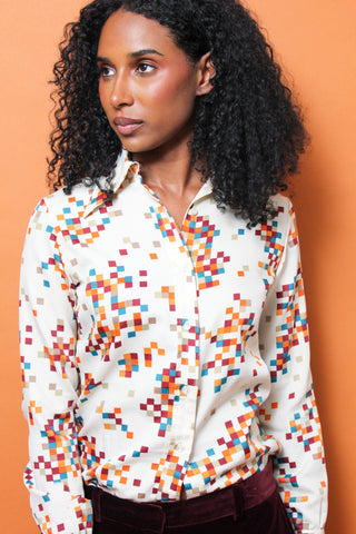 VINTAGE GEO PRINT BUTTON UP