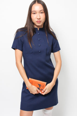 VINTAGE NAVY MOD MINI DRESS