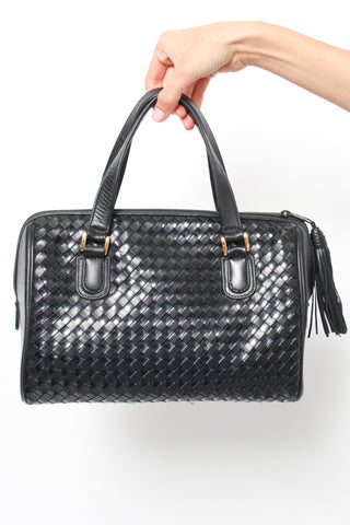 VINTAGE BLACK LEDERER DE PARIS BAG