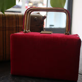 VINTAGE RED VELVET BOX BAG