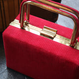 VINTAGE RED VELVET BOX BAG