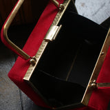 VINTAGE RED VELVET BOX BAG