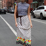 VINTAGE POLKA DOT SMOCKED MAXI DRESS