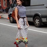 VINTAGE POLKA DOT SMOCKED MAXI DRESS