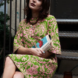 VINTAGE PINK & GREEN MOD MINI DRESS