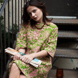 VINTAGE PINK & GREEN MOD MINI DRESS