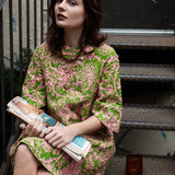 VINTAGE PINK & GREEN MOD MINI DRESS