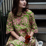 VINTAGE PINK & GREEN MOD MINI DRESS